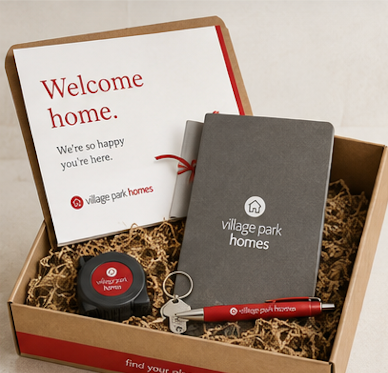 Village Park Homes welcome-home gift box